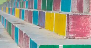 multicolored concrete stairs