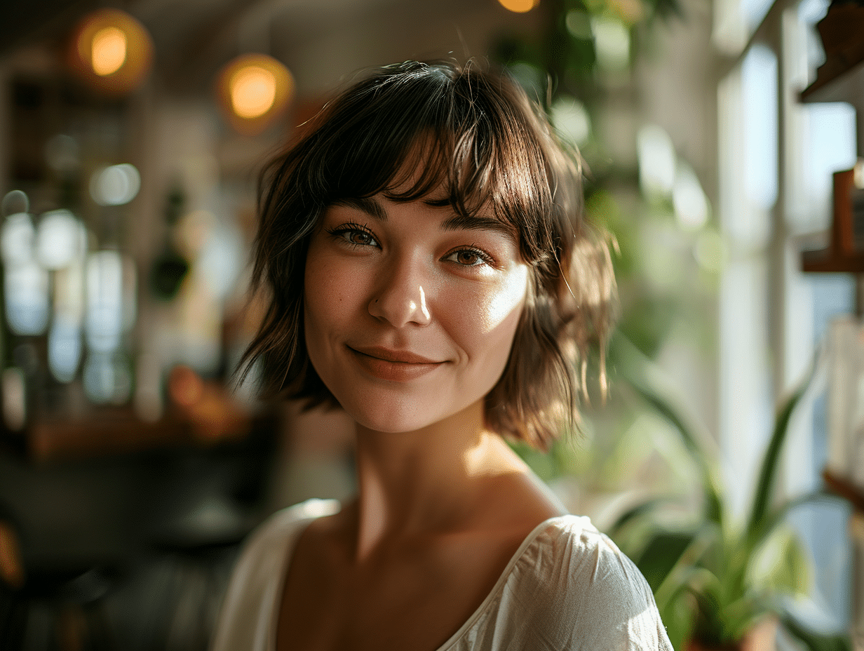 Coupe carré et frange rideau : tendances capillaires pour un look chic