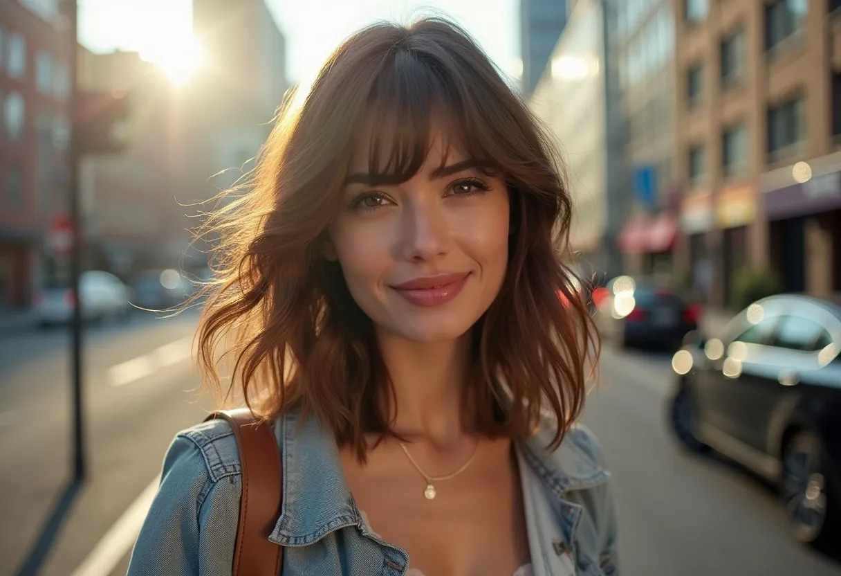 femme cheveux mi-longs