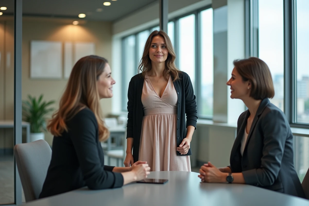 Groupe de collègues discutant près d