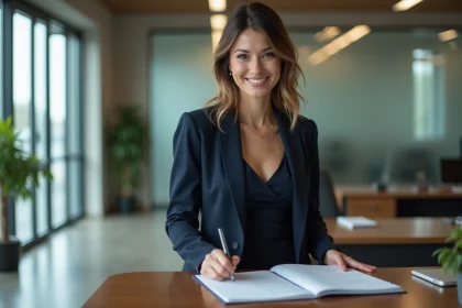 Femme d'affaires confiante dans un bureau moderne